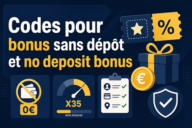 Codes pour bonus sans dépôt et no deposit bonus
